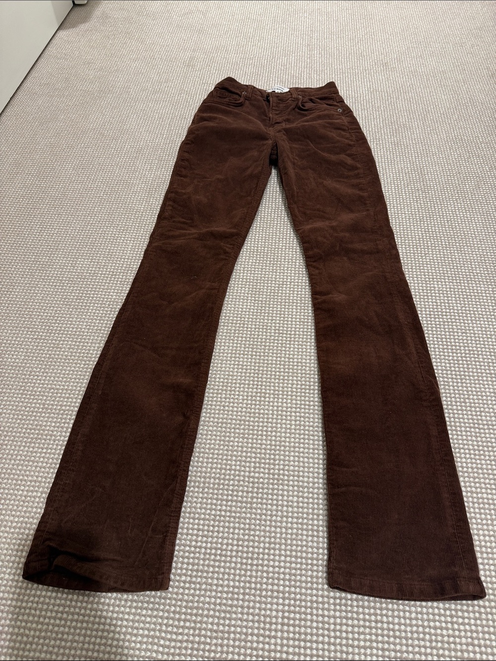 Reformation Brown Straight-Leg Corduroy Pants